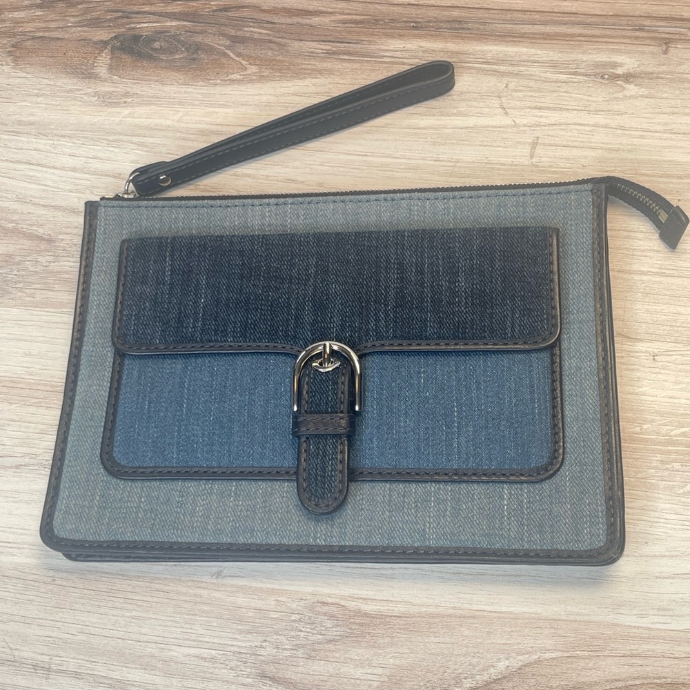 Michael Kors denim clutch/wristlet